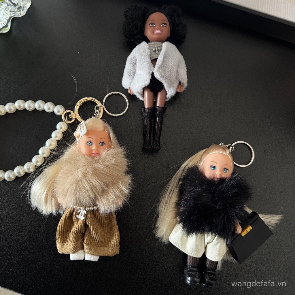 Móc khóa trang trí túi Barbie, búp bê Barbie