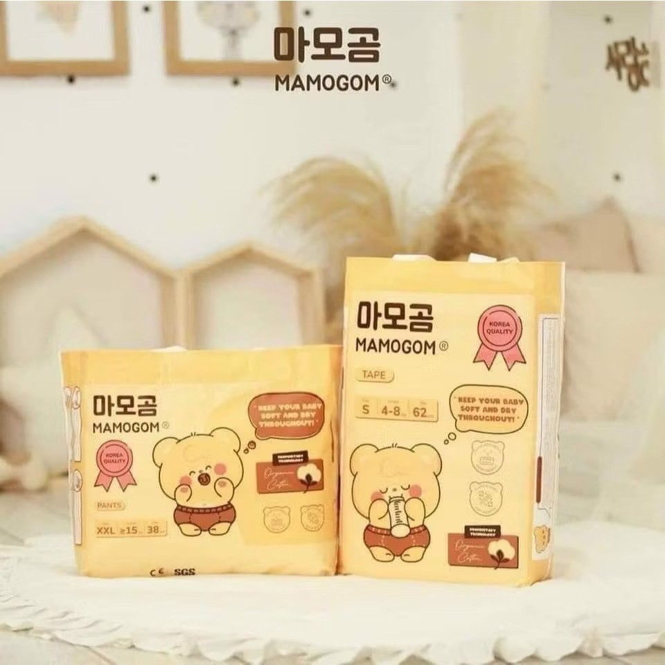 Tã Bỉm Dán/Quần hữu cơ MAMOGOM Premium Care công nghệ Hàn đủ size NB40/S62/M52/M48/L44/XL40/XXL38
