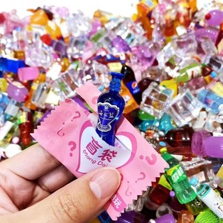    TỰ XÉ   Combo 100 Charm Túi  Mù Chai Nước Mini Dạ Quang Phụ Kiện Trang Trí Nhà Búp Bê Đồ Chơi DYI 