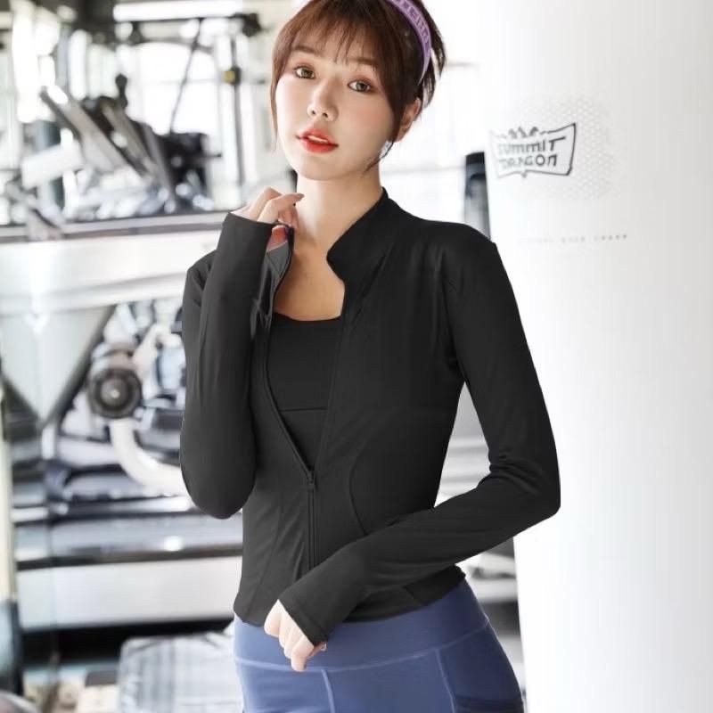 Áo Khoác Nữ Thể Thao Tay Dài Chất Liệu Co Giãn 4 Chiều, Phù Hợp Tập Gym, Yoga, Zumba f88