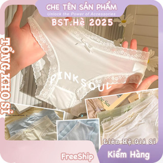 Set 10 quần lót nữ su lụa không lộ viền kháng khuẩn, quần chip nữ su lụa tàng hình thông hơi, thấm hút S19 - PinkSoul