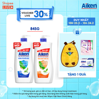 Sữa tắm sạch khuẩn Aiken thảo mộc dưỡng ẩm mềm mịn/ ngừa mụn sáng da 845G - Live Beyond K