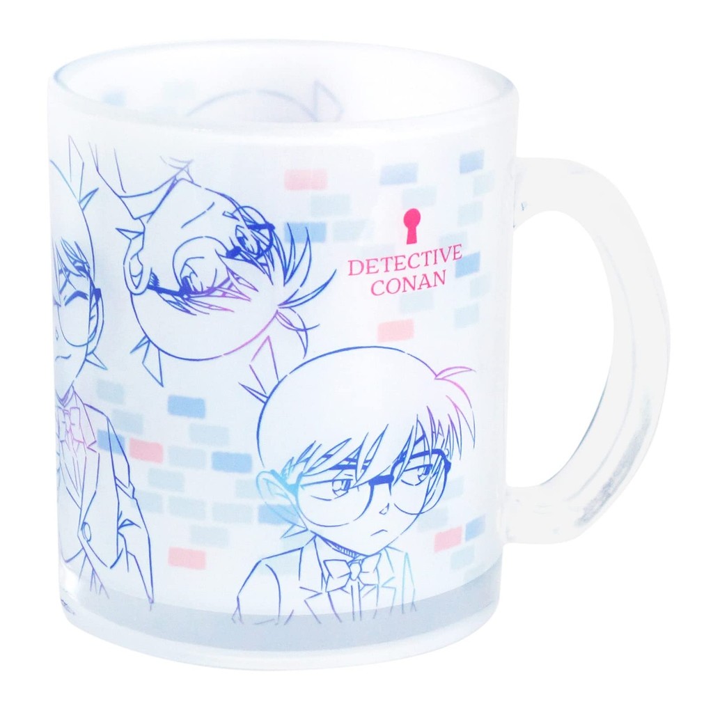 "Detective Conan" Conan Glass Mug, Approx. 320ml, Line Art Design, Stylish Tableware, Gift, Made in 