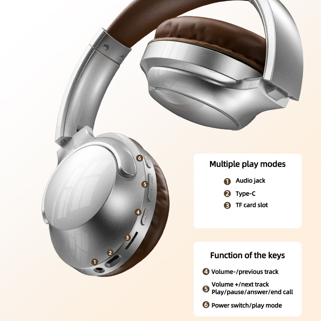 Tai nghe Bluetooth GOOJODOQ Chất lượng âm thanh tuyệt vời, giảm tiếng ồn thiết kế có thể gập lại và nhẹ tai nghe di động | BigBuy360 - bigbuy360.vn