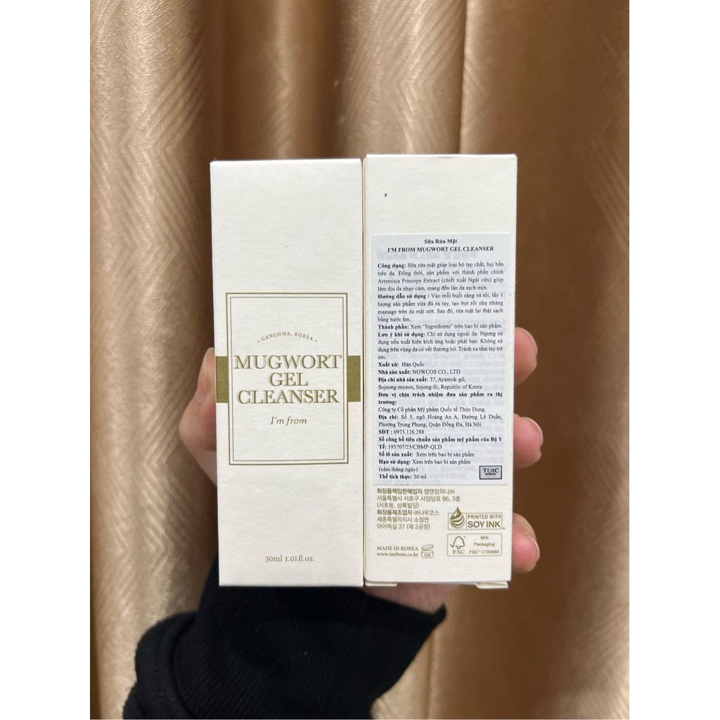 Sữa Rửa Mặt Dịu Nhẹ I’m from Mugwort Gel Cleanser Hàn Quốc 30ml