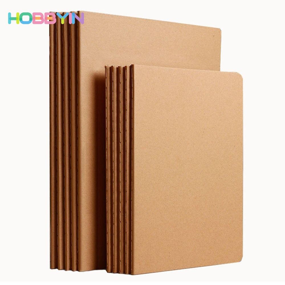 Sổ tay HOBBYIN, Lưới / Lót / Sổ nhật ký bìa Kraft trống, Trường Notepad A4 / B5 cổ điển