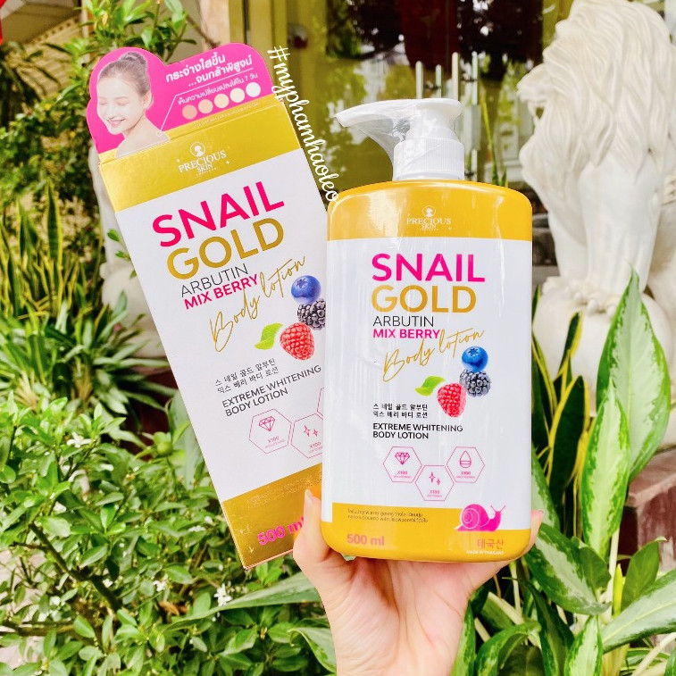 SỮA DƯỠNG THỂ 𝐒𝐍𝐀𝐈𝐋 𝐖𝐇𝐈𝐓𝐄𝐍𝐈𝐍𝐆 𝐁𝐎𝐃𝐘 𝐋𝐎𝐓𝐈𝐎𝐍 THÁI LAN - Snail Gold Alpha Arbutin Mix Berry
