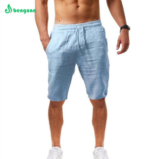 Wa Nam Mùa Hè Vải Lanh Cotton Thể Thao Thoáng Khí Thường Ngày Rời Màu Trơn Quần Thẳng