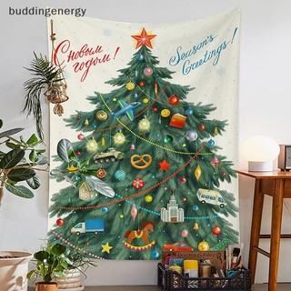 {Buddi} Tấm thảm cây thông Noel có đèn trang trí Nền treo vải Phòng ngủ Tấm thảm trang trí phòng Tấm thảm thẩm mỹ Treo tường {buddingenergy}