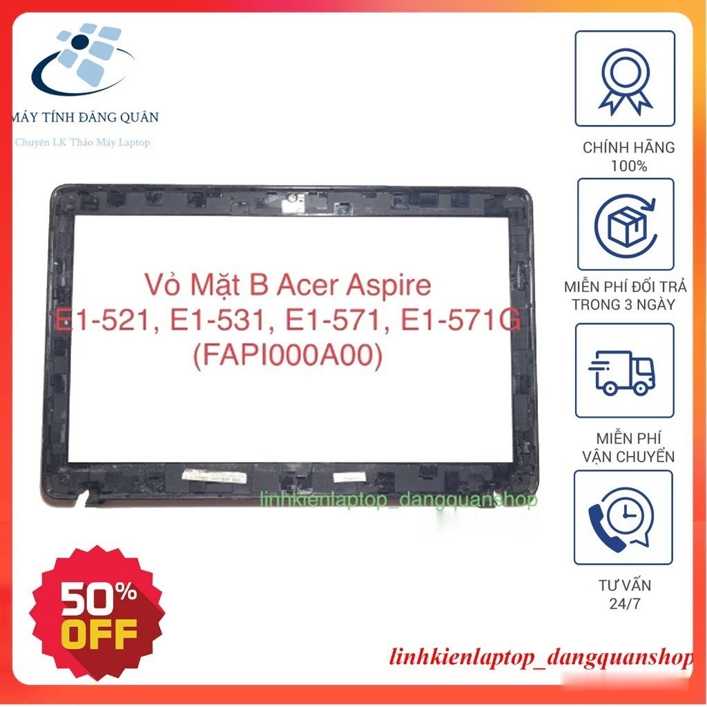 Thay Vỏ Mặt B, Vỏ Viền Màn Hình Laptop Acer Aspire E1-521, E1-531, E1-571, E1-571G tháo máy (FA0PI00