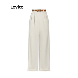 Quần Lovito ống cuốn màu trơn có tui thời trang phong cách preppy cho nữ L56ED075 (Màu mơ)
