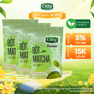 Combo 3 Túi Bột Trà Xanh Matcha Hữu Cơ COZY 200G/Túi Hương Vị Thơm Mát Tốt Cho Cơ Thể