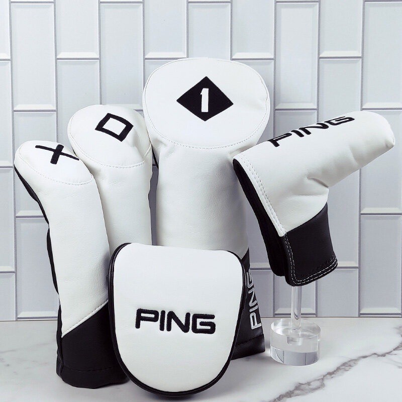 Câu lạc bộ Golf PING MỚI #1 #3 #5 Gỗ Headcovers Driver Fairway Woods Cover Da PU Đầu Bao Golf Putter