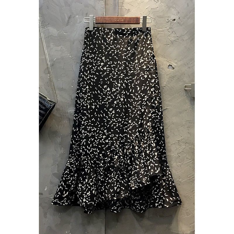 Váy đuôi cá chiffon cao cấp phong cách Hồng Kông, váy nửa thân siêu phổ biến cho phụ nữ mùa hè, váy A-line dài vừa đa năng | BigBuy360 - bigbuy360.vn
