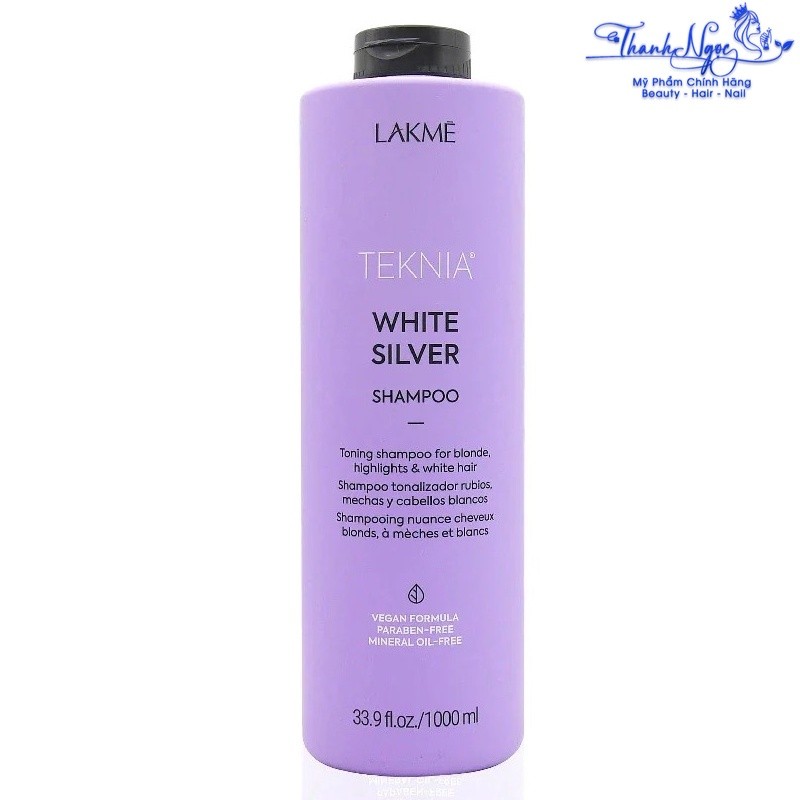 Dầu gội tím khử vàng cho tóc rất sáng hoặc bạc Lakme Teknia White Silver Shampoo 1000ml [ TN ]