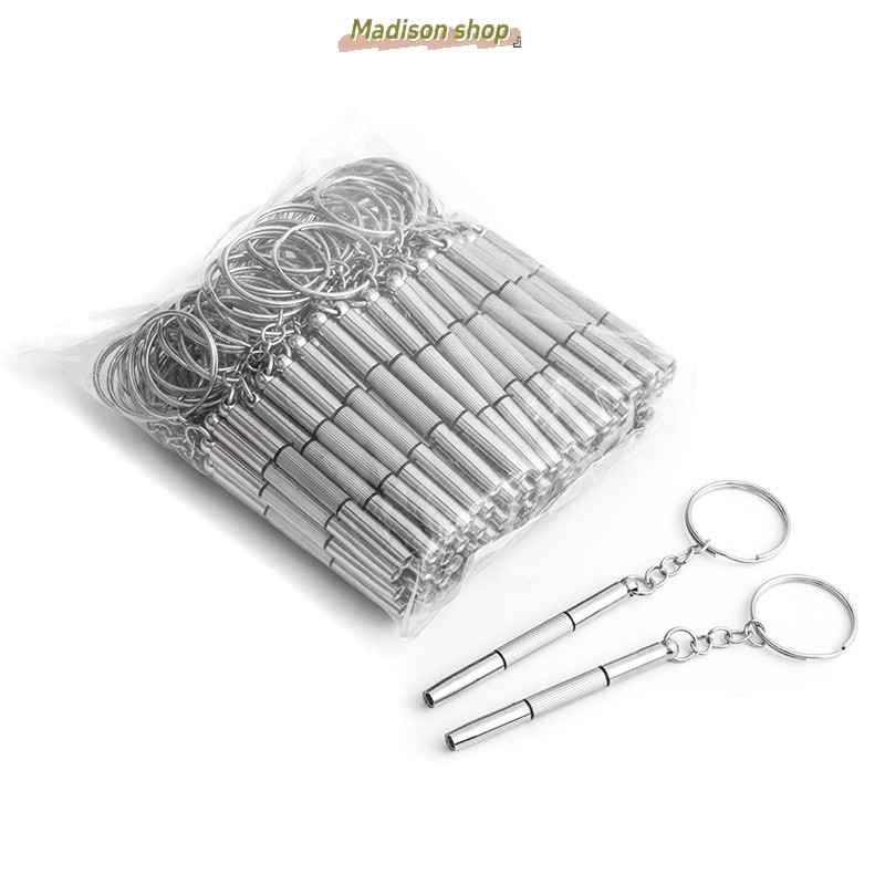 Móc khóa tua vít sửa chữa đồng hồ/ kính mắt 3 trong 1 nhỏ gọn chất lượng cao MADIS