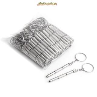 Móc khóa tua vít sửa chữa đồng hồ/ kính mắt 3 trong 1 nhỏ gọn chất lượng cao MADIS