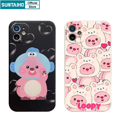 Suntaiho Ngộ nghĩnh Vỏ Dễ Thương Họa Tiết Loopy Ốp lưng Iphone 16 15 14 13 12 11 Pro Max IP 7 8 Plus Iphon X Xs XR Xs Max Silicon Mềm Cao Cấp Chống Sốc Ốp Lưng