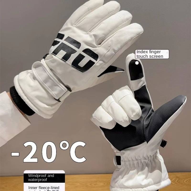 【Ready Stock】 Gloves Winter Male Driving Skiing Warm Thickened Fleece Sports Waterproof Windproof Co