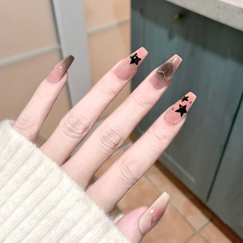 Ảnh 4 của Móng tay giả BEABIAI Nail box kèm keo gắn, dáng ngắn, dài, thiết kế trơn, đính đá sang trọng