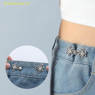 Artglorious Trung Quốc Nút Thắt Lưng Khóa Quần Có Thể Tháo Rời Kẹp Thắt Lưng Thắt Lưng Nút Kim Loại Không Móng Tay Chụp Cho Quần Jean Trang Trí VN
