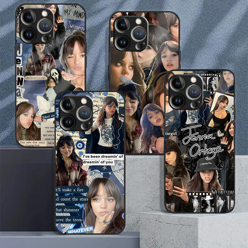 Ốp Điện Thoại Kính Cường Lực Jenna Ortega 02 Cho IPhone 16 15 14 13 12 11 Pro XS Max Plus Mini X XR 
