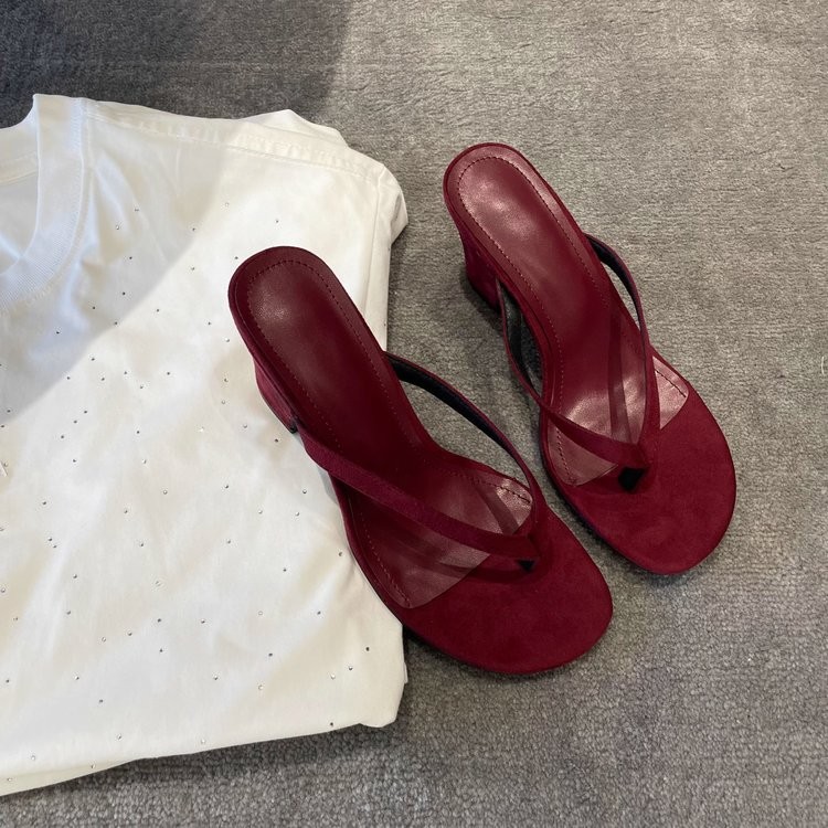 Giày cao gót nữ kích thước lớn, mũi hở, gót chunky, đế cao su, kích thước 35-42