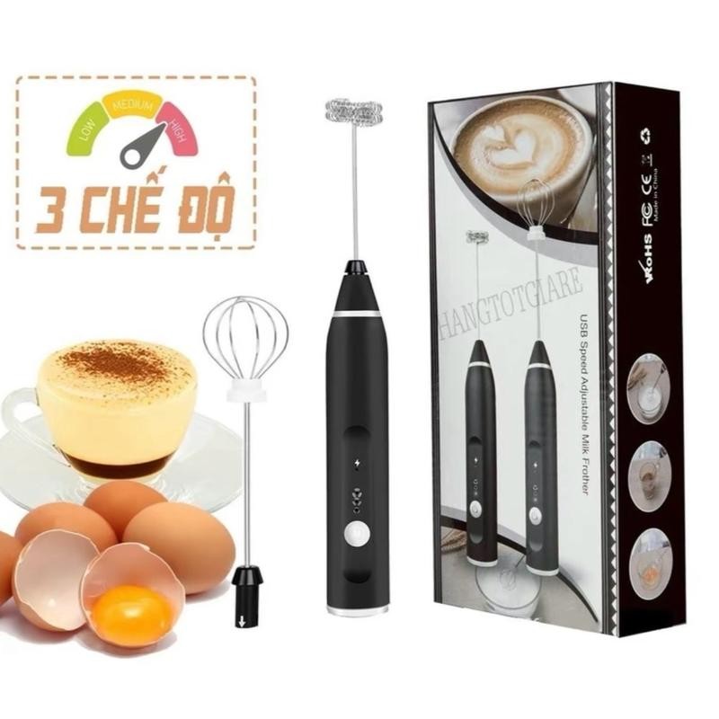 Máy Tạo Bọt Trứng, Bọt Cafe 3 Tốc Độ Tuỳ Chọn Nhỏ Gọn Tiện Lợi Máy Đánh Bọt may danh Máy Đánh Trứng 