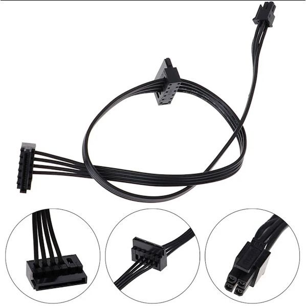 Cable Mini 4 pin ra 2 Sata