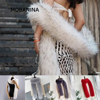 Mobanina Lông Thú Giả Khăn Dài, Dày Lông Tơ 180cm Sang Trọng Quấn Khăn Choàng, Thời Trang Trang Trang Trí Lông Ngoài Trời Đảng Nữ Cổ Ấm Hơn Giảm Thanh Dành Cho Nữ