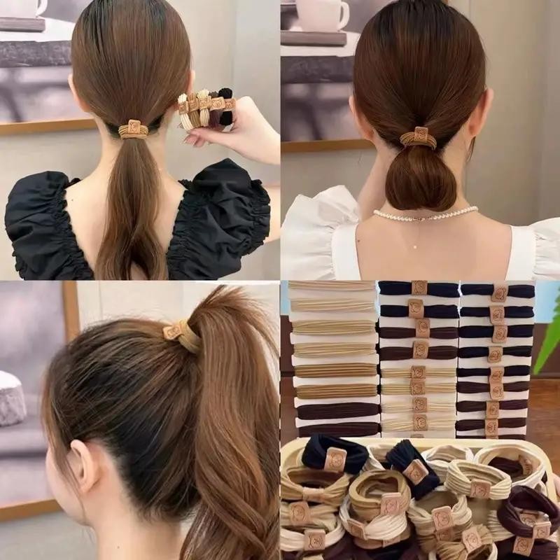 Set 50 Dây Buộc Tóc Gấu, Dây Thun Cột Tóc Đàn Hồi, 50 Cái Dành Cho Nữ, Phụ Kiện Buộc Tóc Đuôi Ngựa D