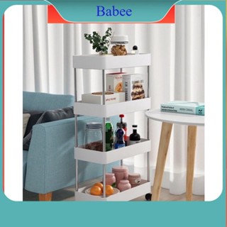 Kệ đựng đồ đa năng 3 tầng,4 tầng có bánh xe đẩy chuyên dụng cho spa, phòng tắm, bếp chất liệu inox cao cấp Babee
