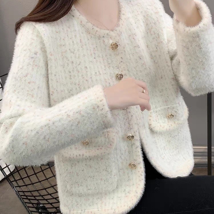 áo khoác dạ tweed nữ dáng ngắn bigsize croptop dáng dài lông hàn quốc dài big size tay dài caro Áo k