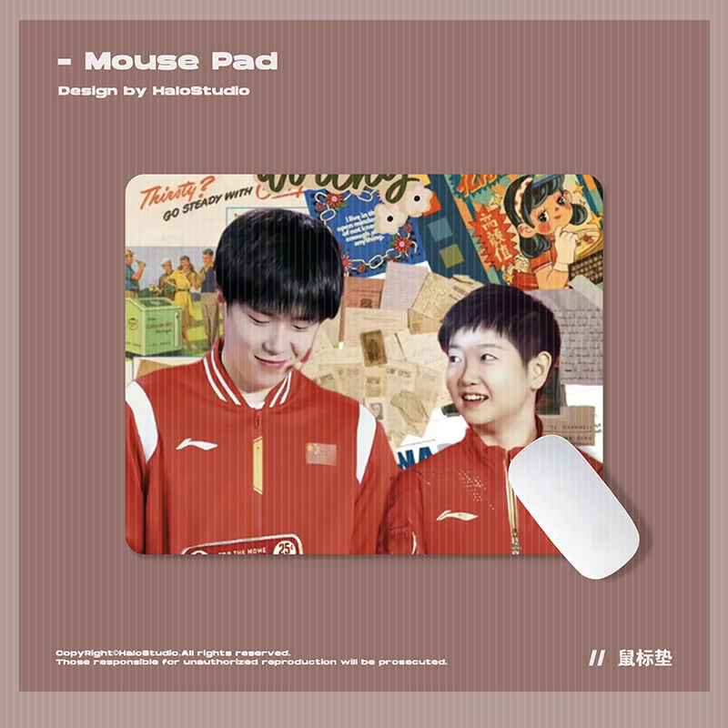 Wang Chuqin, Sun Yingsha, miếng lót chuột, miếng lót bàn văn phòng, miếng lót bàn phím