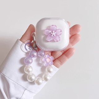 Ins Hoa Dây Xích Dành Cho Baseus WM01 / WM02 / WM02 + Ốp Lưng Có Móc Khóa Tình Yêu Vỏ Tai Nghe Silicon Trong Suốt Cho Vỏ Baseus WM02