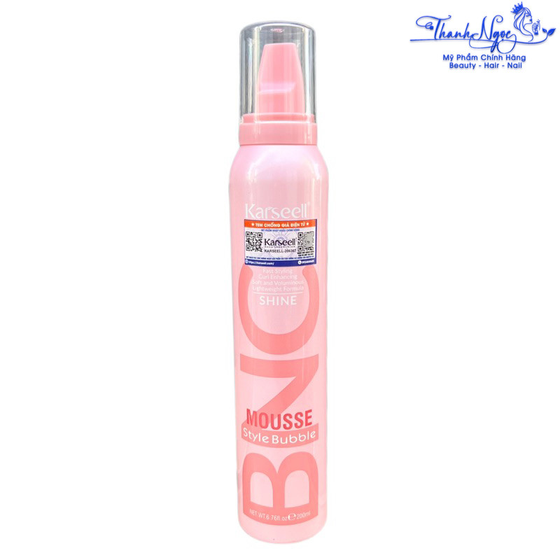 MOUSSE BỌT TẠO KIỂU TÓC UỐN XOĂN KARSEELL BNC SHINE STYLE BUBBLE (HỒNG) 200ML [ TN ]