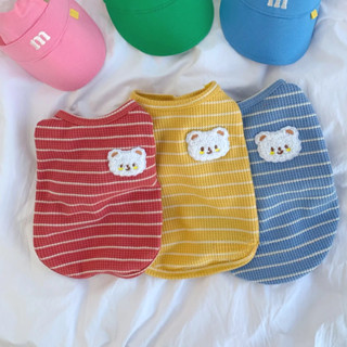 Áo ba lỗ HIPIDOG dáng mỏng thoáng khí họa tiết kẻ sọc xinh xắn dành cho cún cưng và mèo cưng