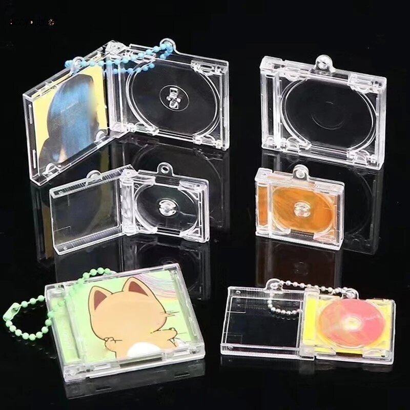 Diy Trống Mini CD Case Móc Khóa Ba Lô Treo Trang Trí Ngoại Vi Kỷ Niệm Album CD Player Hình Móc Khóa