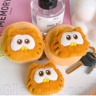 2 Ví đựng tiền xu sang trọng theo chủ đề Garfield, Dây kéo cao cấp & Dây xích có thể tháo rời, Dụng cụ treo dễ thương cho chìa khóa / túi