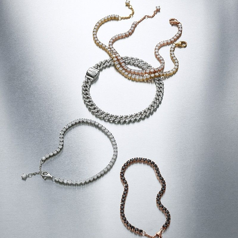 Vòng tay mới Hàng có sẵn S925 Vòng tay bạc Vòng tay dát đá cẩm thạch Chuỗi tròn Cuba Dây chuyền cá n