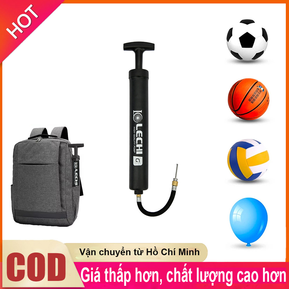 Bơm bóng cầm tay mini LECHIG cao cấp rổ loại tốt bơm bóng đá bóng