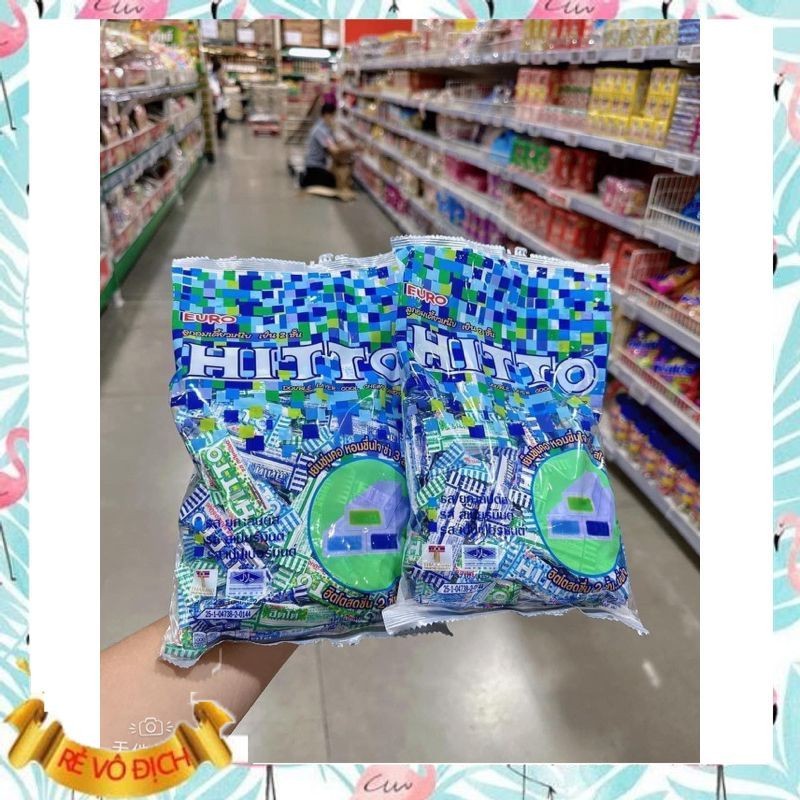 (Hàng có sẵn) KẸO HITTO BẠC HÀ THÁI LAN - Vị bạc hà và trái cây gói to 100 viên