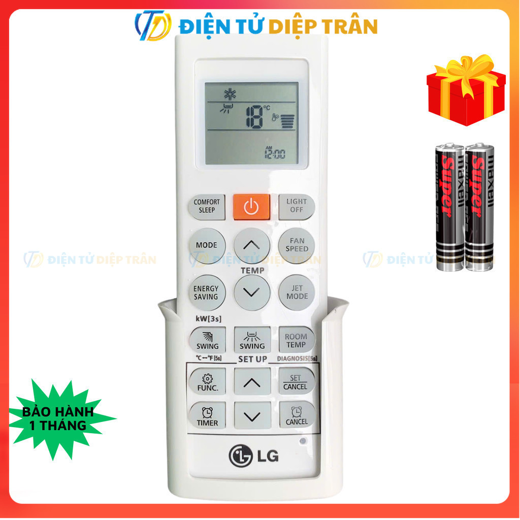 Điều khiển điều hoà LG Mã 10, remote máy lạnh LG - Tặng kèm pin - Điện Tử Diệp Trân
