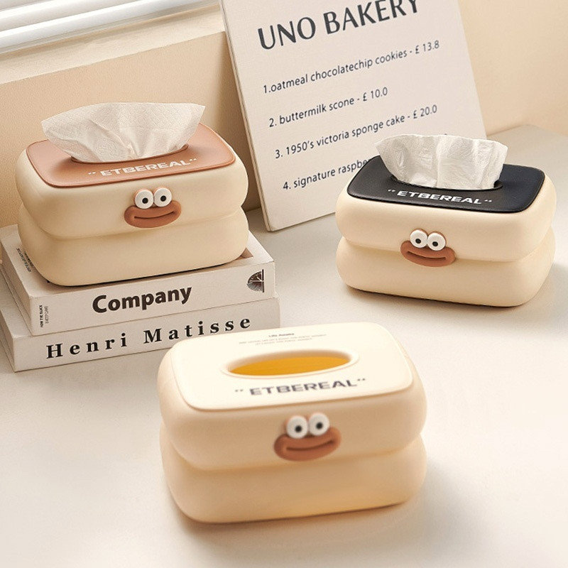Cream Style Tissue Box Silicone Cute Tissue Box  Desktop Paper Box Dispenser For Living Room/Off