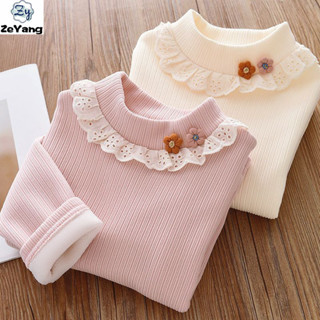 [Zy] 70-140 Hàng có sẵn Áo len lông cừu cho trẻ em Jacquard Dài T Thu Đông Cho bé Quần áo ấm áp dày thường ngày Áo sơ mi đáy cổ cao Tất cả @ -