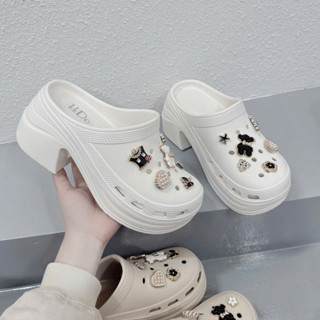 SỤC NỮ SỤC THỂ THAO ĐỘN ĐẾ 9CM SỤC CAO SU NHẸ ÊM CHÂN KÈM CHARM GẤU VIỀN SỤC CAO GÓT