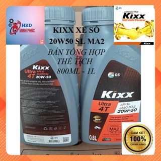 (Kixx xe số 20W50) Dầu nhớt xe số Kixx 20w50 MA2 SL dung tích 800ml 1L