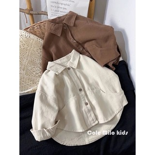 Áo sơ mi bé trai Hàn Quốc TIINGXUYU Áo sơ mi bé gái mẫu mới xuân thu dài tay áo cardigan trẻ em