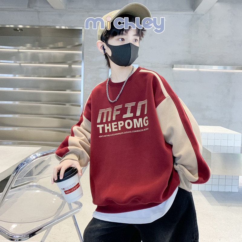 Michley Bé Trai Mùa Xuân Áo hoodie Xuân Thu Trẻ Em Bé Trai Thể Thao Thời Trang Chui Đầu Xu Hướng Hàng Đầu