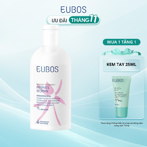 Dung Dịch Vệ Sinh Phụ Nữ EUBOS Intimate Woman Giúp Hỗ Trợ Làm Sạch, Cân Bằng Độ pH, Chai 200ml